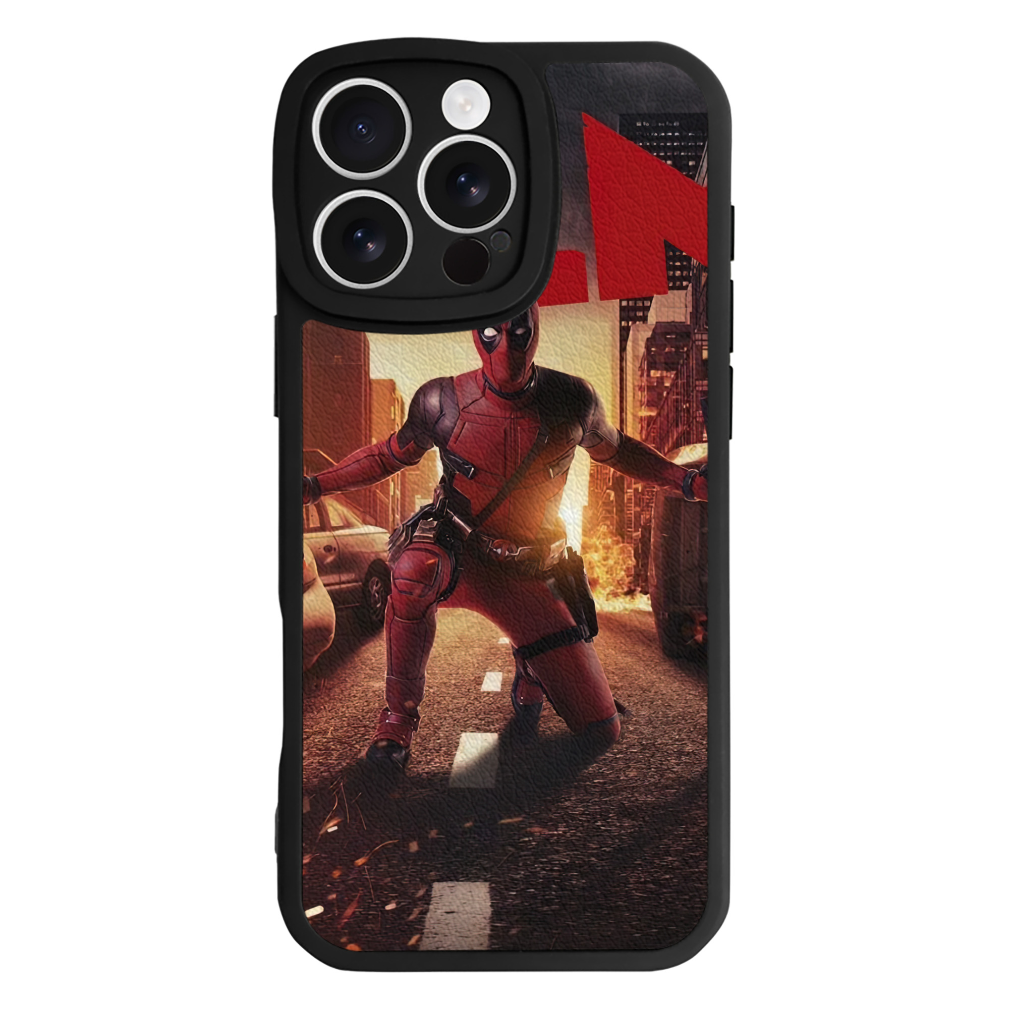 （画像用） Deadpool デッドプール 【iPhone 16シリーズ対応】シリコンスマホケース（レザー調） 材質：シリコン